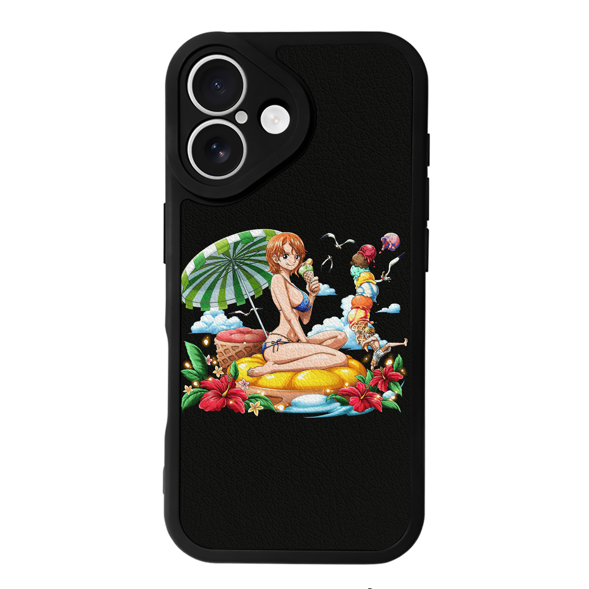 （画像用） ワンピース ナミ ONE PIECE Nami 【iPhone 16シリーズ対応】シリコンスマホケース（レザー調） 材質：シリコン